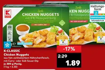 Kaufland K-CLASSIC Chicken Nuggets 300 g Packg. Angebot