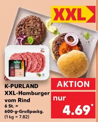 Kaufland K-PURLAND XXL-Hamburger vom Rind 600-g-Großpackg. Angebot