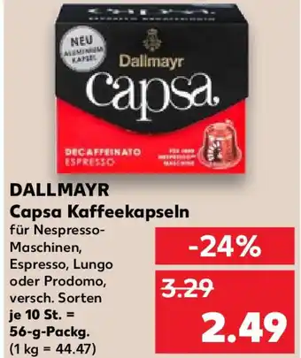 Kaufland DALLMAYR Capsa Kaffeekapseln 56 g Packg. Angebot