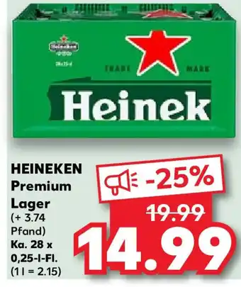 Kaufland HEINEKEN Premium Lager 0,25 l Fl. Angebot