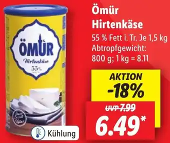 Lidl Ömür Hirtenkäse 1,5 kg Angebot