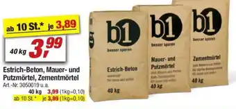 toom Baumarkt Estrich Beton, Mauer und Putzmörtel, Zementmörtel 40kg Angebot