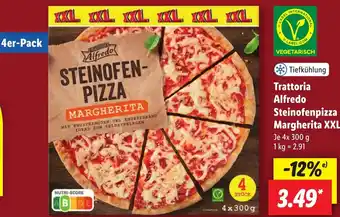 Lidl Trattoria Alfredo Steinofenpizza Margherita XXL 4x300 g Angebot