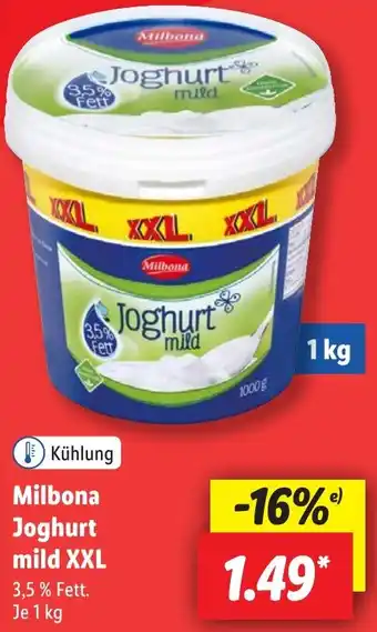 Lidl Milbona Joghurt mild XXL 1 kg Angebot