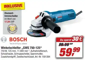 toom Baumarkt Bosch Winkelschleifer GWS 750-125 Angebot