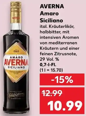 Kaufland AVERNA Amaro Siciliano 0,7 L-Fl. Angebot