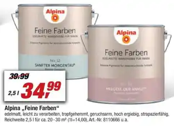 toom Baumarkt Alpina Feine Farben 2,5L Angebot