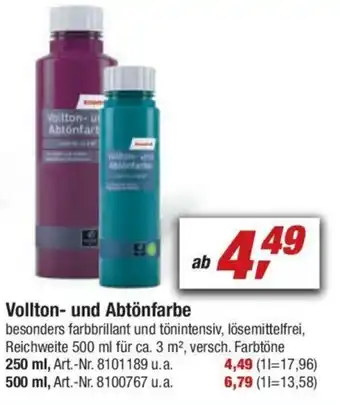 toom Baumarkt Vollton und Abtönfarbe Angebot