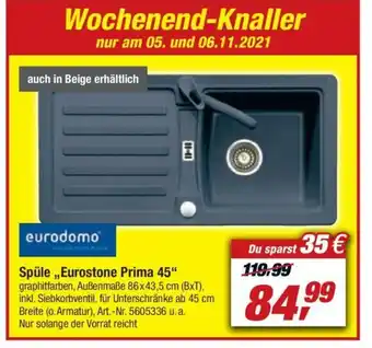 toom Baumarkt Spüle Eurostone Prima 45 Angebot