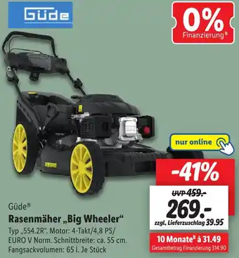 Lidl Güde Rasenmäher ,,Big Wheeler" Angebot