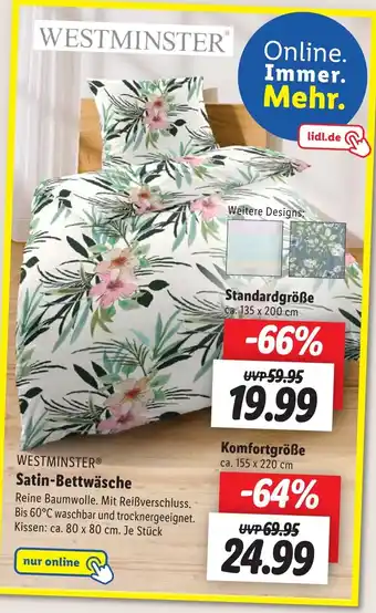 Lidl WESTMINSTER Satin-Bettwäsche Angebot