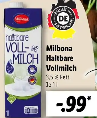 Lidl Milbona Haltbare Vollmilch 1 L Angebot