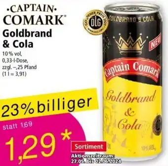 Norma CAPTAIN COMARK Goldbrand & Cola 0,33 L Dose Angebot