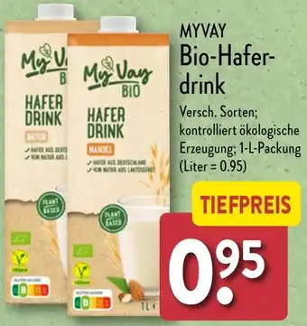 Aldi Nord MYVAY Bio-Haferdrink 1 L Packung Angebot