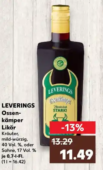 Kaufland LEVERINGS Ossenkämper Likör 700ml Angebot