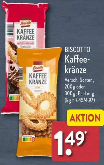 Aldi Nord BISCOTTO Kaffeekränze 200 g oder 300 g Angebot