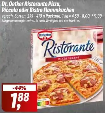 Simmel Dr. Oetker Ristorante Pizza, Piccola oder Bistro Flammkuchen 235-410 g Packung Angebot