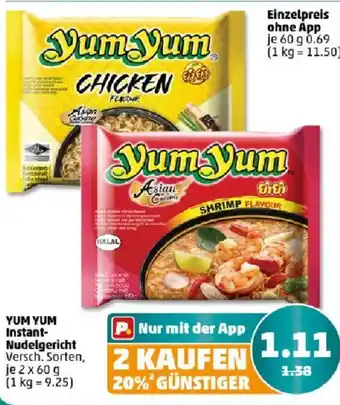 PENNY YUM YUM Instant- Nudelgericht 2 x 60 g Angebot