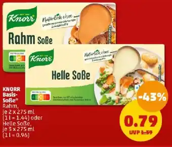 PENNY KNORR Basis- Soße 2 x 275 ml oder Helle Soẞe 3 x 275 ml Angebot