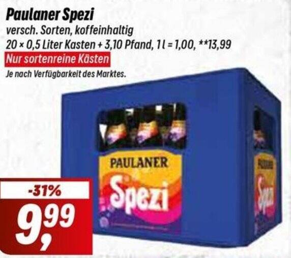 Verwunderlich Paulaner Spezi Kasten Angebot Nchste Woche Bilder