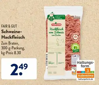 Aldi Süd Fair & Gut Schweine Hackfleisch 300g Angebot