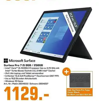 Saturn Microsoft Surface Surface Pro 7 i5 8GB / 256GB Angebot