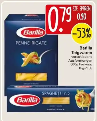 WEZ Barilla Teigwaren 500g Angebot