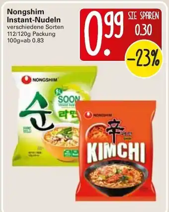 WEZ Nongshim Instant Nudeln 112/120g Angebot