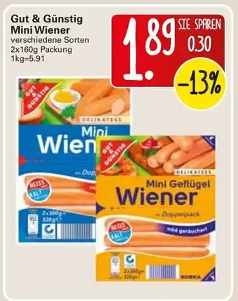 WEZ Gut & Günstig Mini Wiener 2x160g Angebot