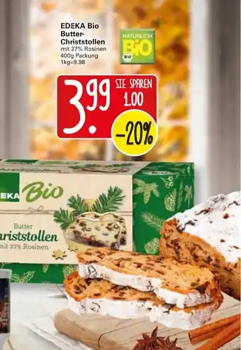 WEZ Edeka Bio Butter Christstollen 400g Angebot