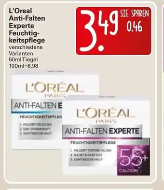 WEZ L'Oreal Anti Falten Experte Feuchtigkeitspflege 50ml Angebot