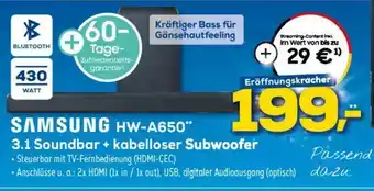 Euronics Samsung HW-A650 3.1 Soundbar+Kabelloser Subwoofer Angebot