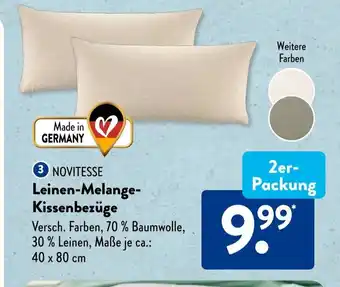 Aldi Süd NOVITESSE Leinen-Melange- Kissenbezüge Angebot