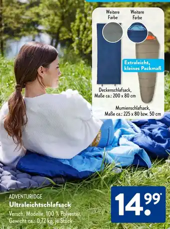 Aldi Süd ADVENTURIDGE Ultraleichtschlafsack Angebot