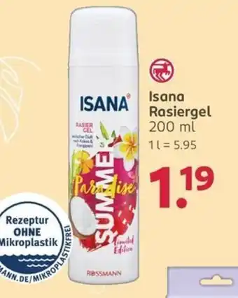 Rossmann Isana Rasiergel 200 ml Angebot