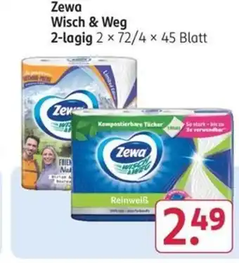 Rossmann Zewa Wisch & Weg 2-lagig 2 x 72/4 × 45 Blatt Angebot