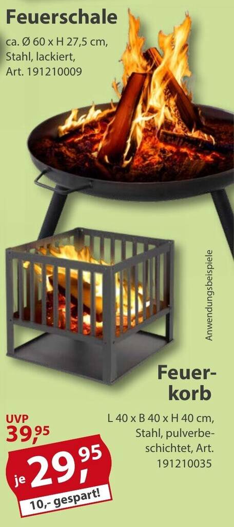 Feuerschale o. Feuerkorb Angebot bei Sonderpreis Baumarkt