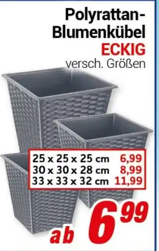 CENTERSHOP Polyrattan- Blumenkübel ECKIG Angebot