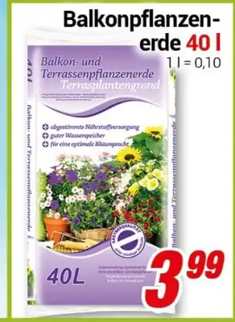 CENTERSHOP Balkonpflanzen- erde 401 Angebot