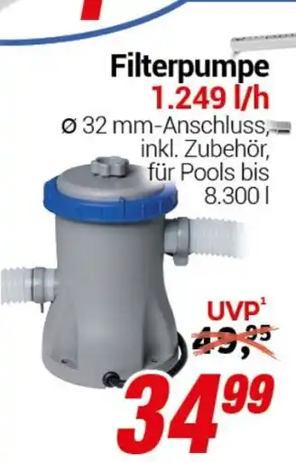 CENTERSHOP Filterpumpe 1.249 l/h Angebot