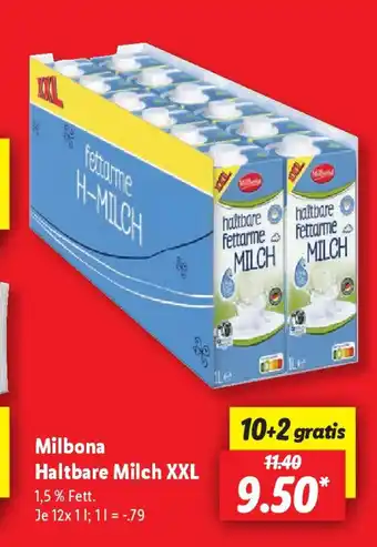 Lidl Milbona  Haltbare Milch XXL Angebot