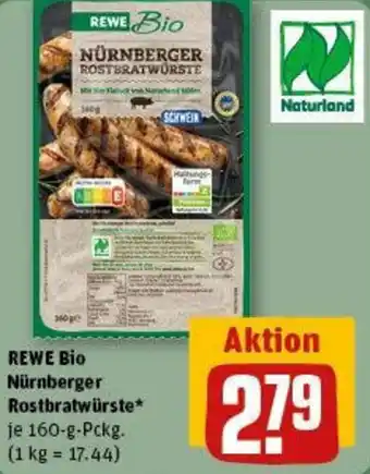 REWE Bio Nürnberger Rostbratwürste 160-g-Pckg. Angebot bei REWE