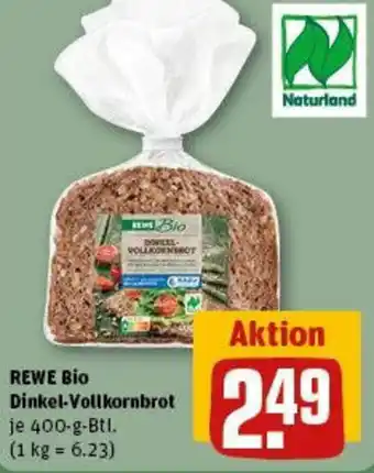 REWE REWE Bio Dinkel-Vollkornbrot 400 g Btl. Angebot