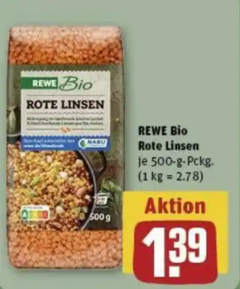 REWE REWE Bio Rote Linsen 500-g-Pckg. Angebot