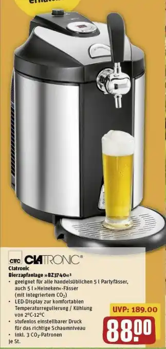 REWE Clatronic Bierzapfanlage BZ3740 Angebot