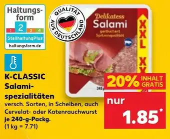 Kaufland K-CLASSIC Salami- spezialitäten 240 g Pckg. Angebot