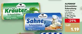 Kaufland ALPENHOF Schmelzkäse- Zubereitung 150-g-Packg. Angebot