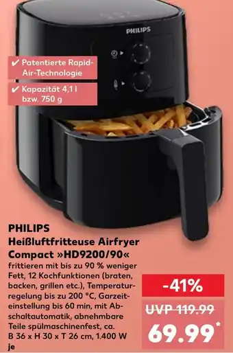 Kaufland PHILIPS Heißluftfritteuse Airfryer Compact HD9200/90 Angebot