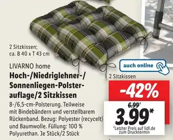 Lidl LIVARNO home auflage/2 Sitzkissen Angebot