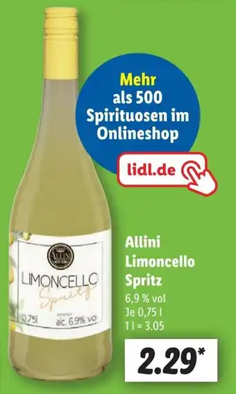 Lidl Allini Limoncello Spritz 0,75 l Angebot